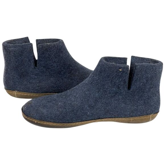 Glerups men’s size 47-13 blue denim 100% felted thick wool slipper boots - Picture 3 of 9